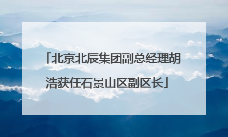 北京北辰集团副总经理胡浩获任石景山区副区长